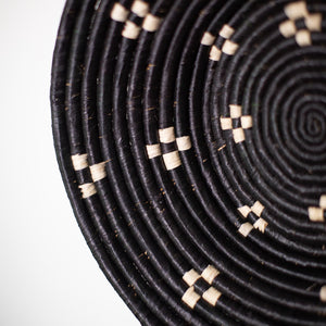 16" Black with Natural Design Round Basket