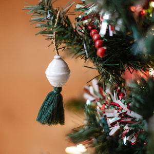 Green Tassel Christmas Ornaments