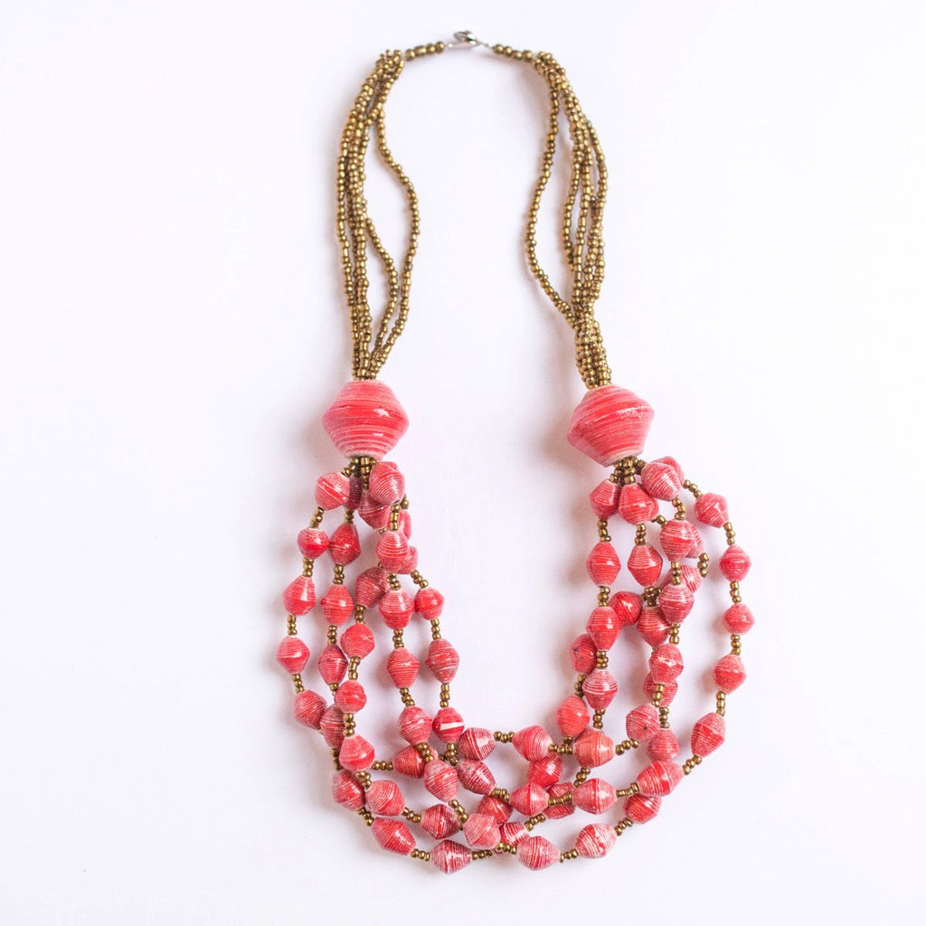 Red and Gold Necklace - JustOne
